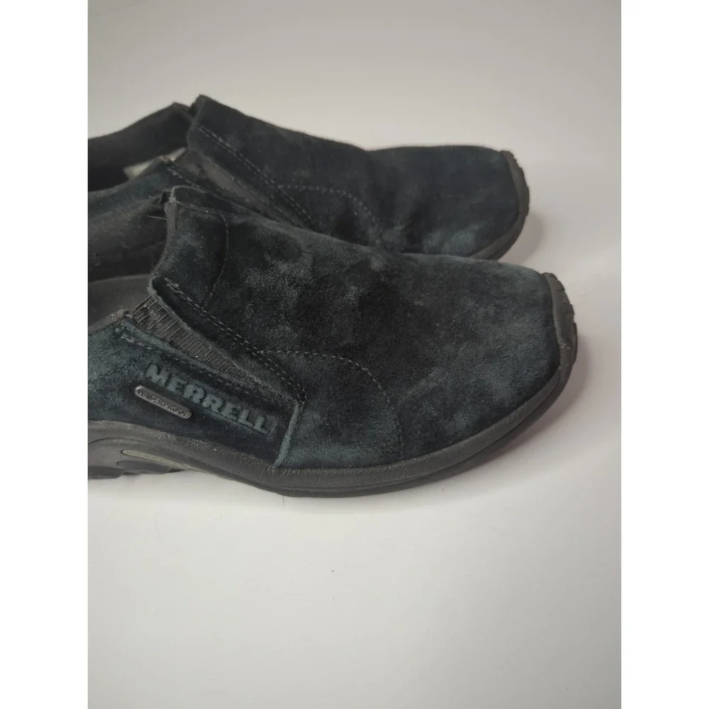 MERRELL Jungle Moc Midnight Black Suede shoes Mens 8 J52929 Slip on Waterproof